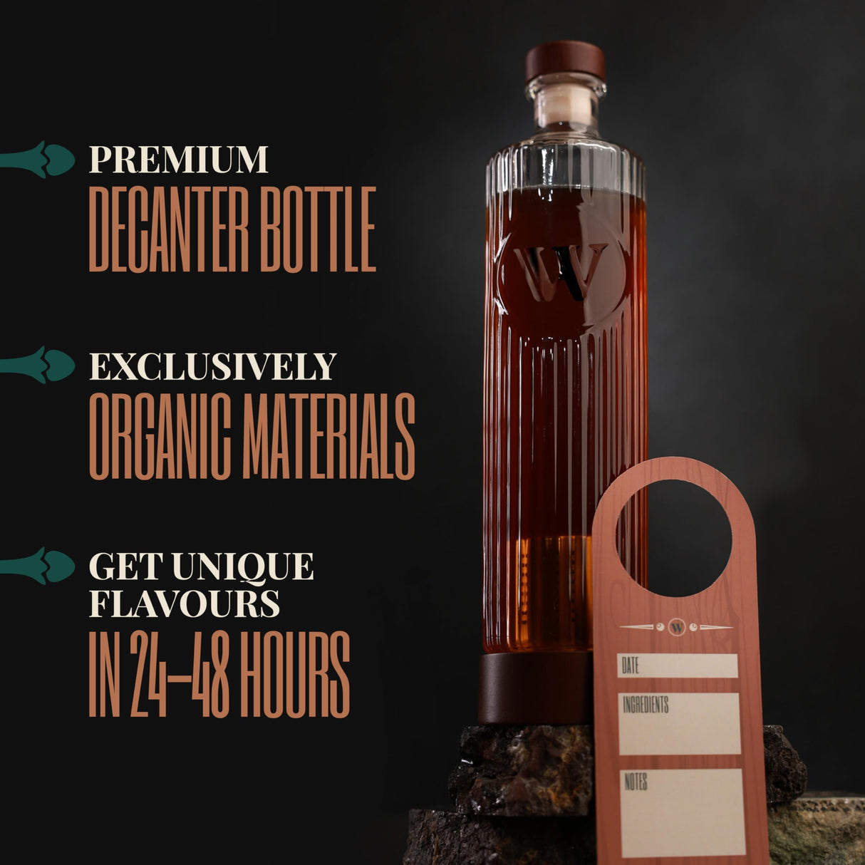 DIY Whiskey Gifts for Men - Whiskey Making Kit Complete with Botanicals, Wood Chips & Whiskey Decanter Set for Men - Bourbon Gifts for Men Who Have Everything with Whiskey Infusion Kit by Whiskify Whiskify