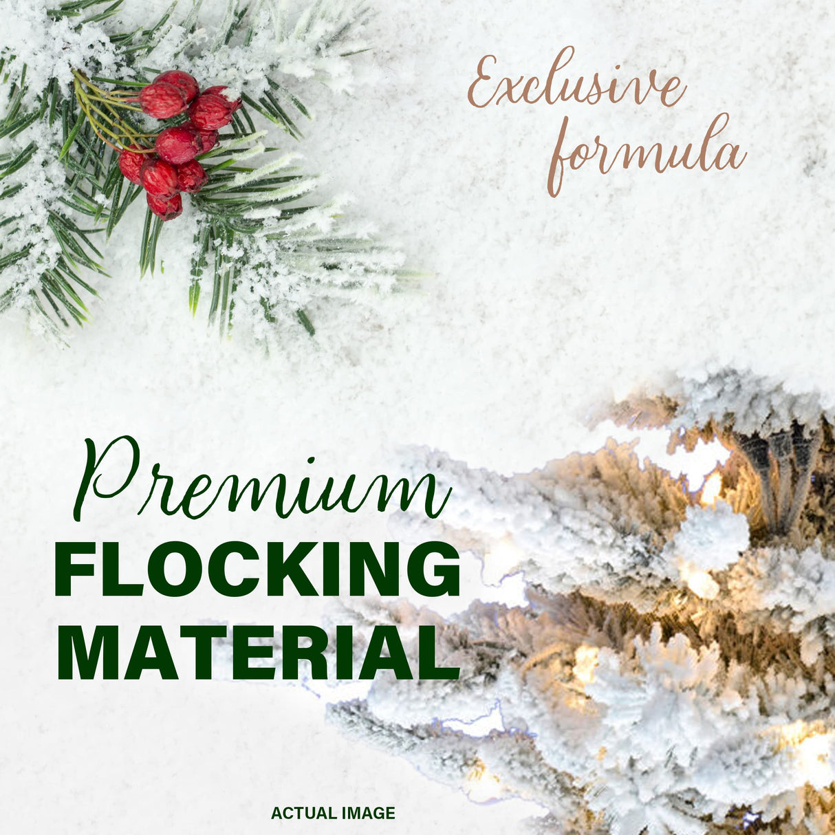 Fraser Hill Farm 9-Ft. Pre-Lit Mountain Pine Snow Flocked Artificial Christmas Tree with Stand, Tall & Foldable Heavily Flocked Christmas Tree with Realistic Foliage & White Incandescent Smart Lights Fraser Hill Farm