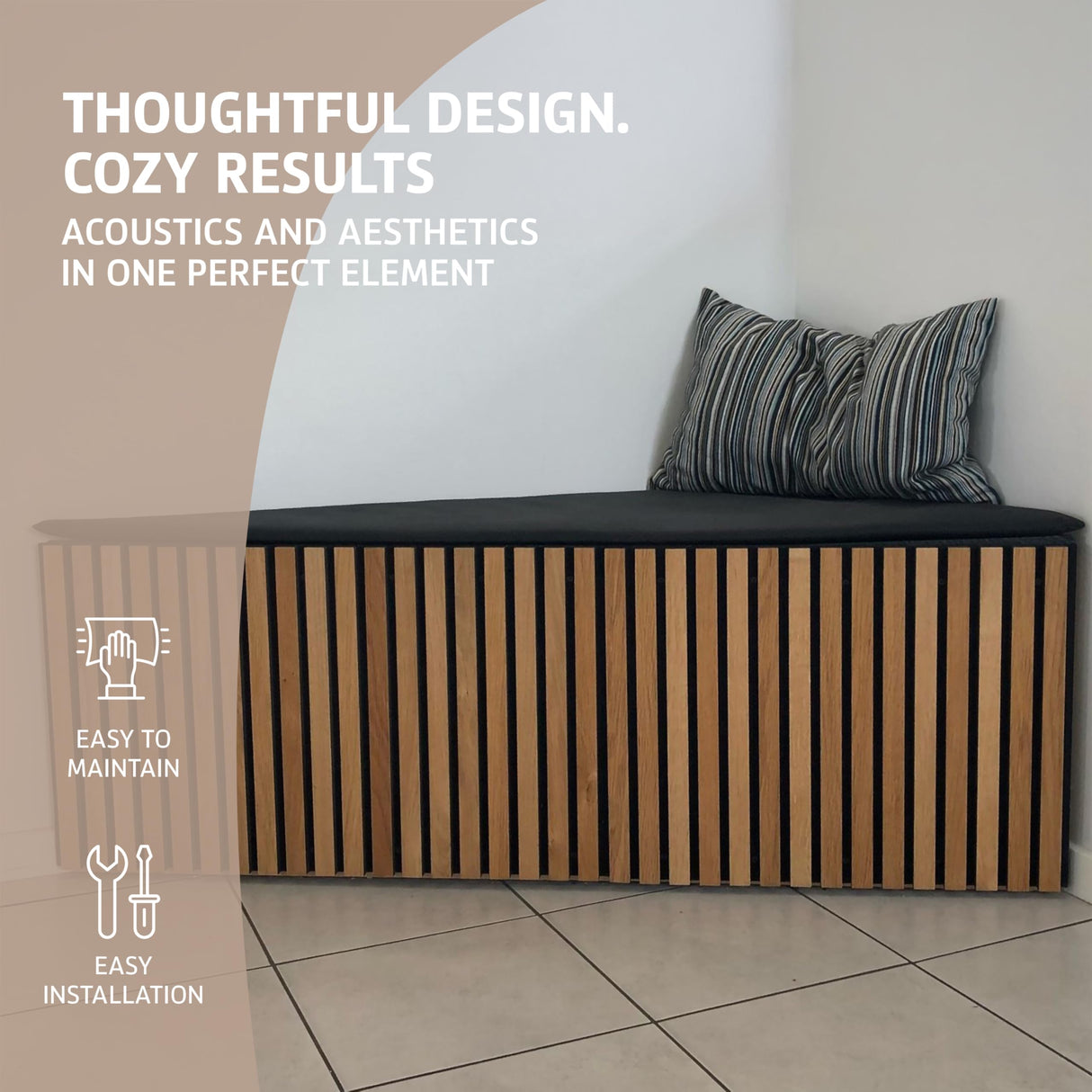 WoodMondo Wood Wall Panels for Interior Wall Decor (Pack of 4) | Decorative Panels for Walls in Scandinavian Design - Made in The USA (Rustic Brown) WOODMONDO