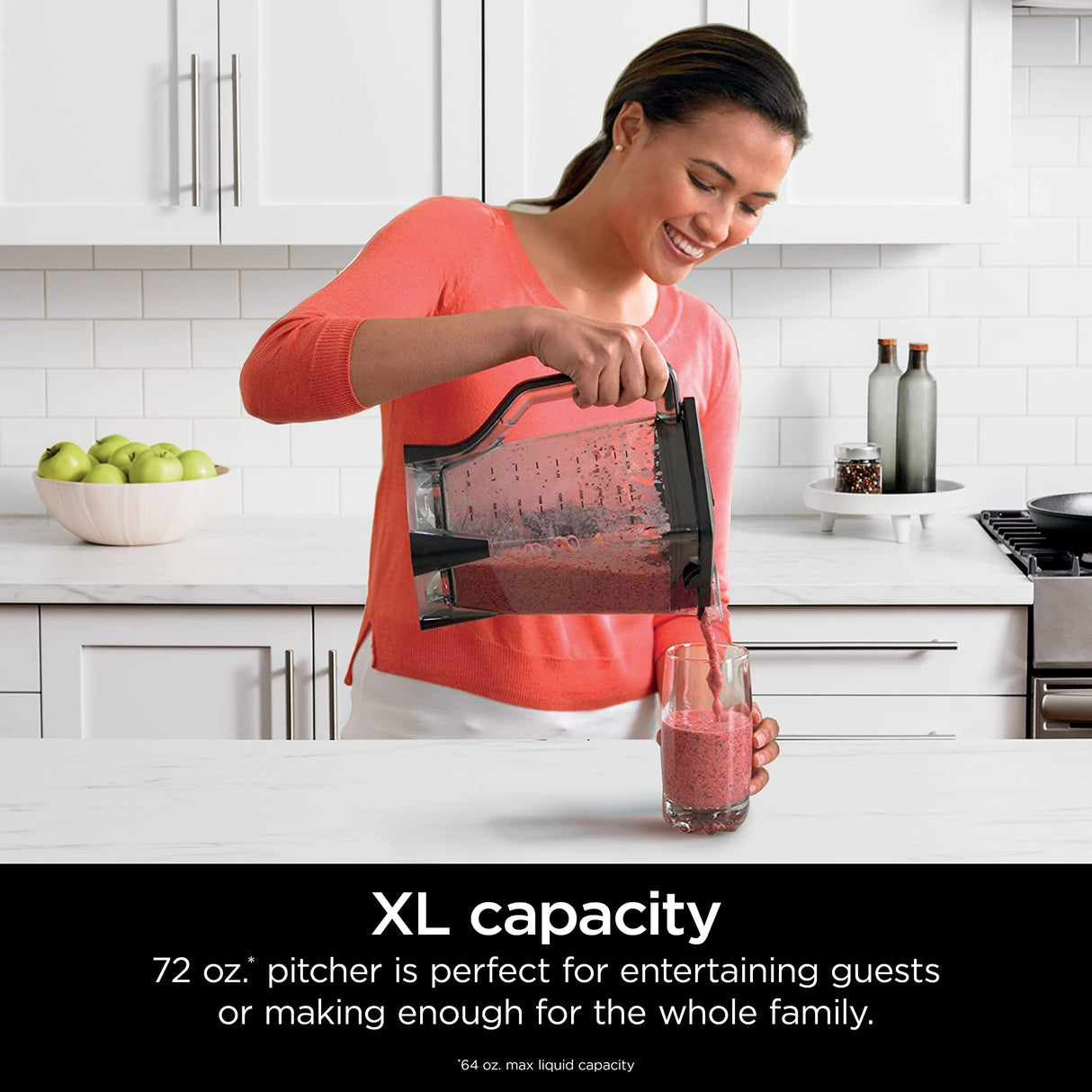 Ninja BL610 Professional 72 Oz Countertop 1000-Watt Base and Total Crushing Technology for-Smoothies, Ice and Frozen Fruit, Black, Blender + Pitcher Ninja