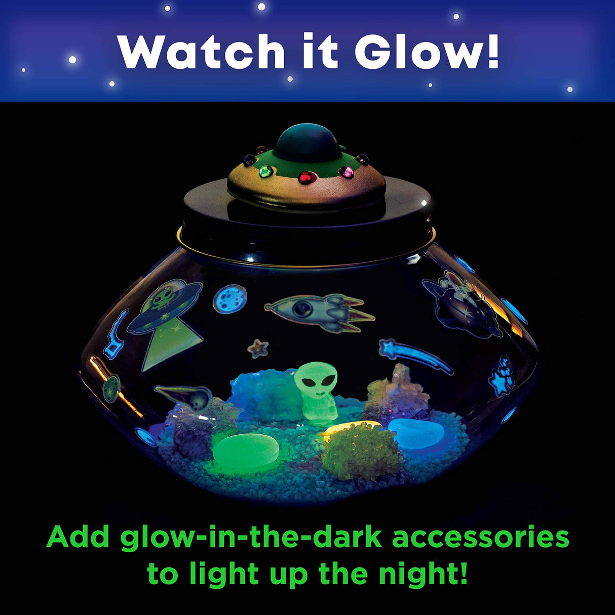 Creativity for Kids Crystal Space Terrarium Kit - Crystal Growing Kit for Kids - DIY STEM Science Kit for Boys and Girls Creativity for Kids