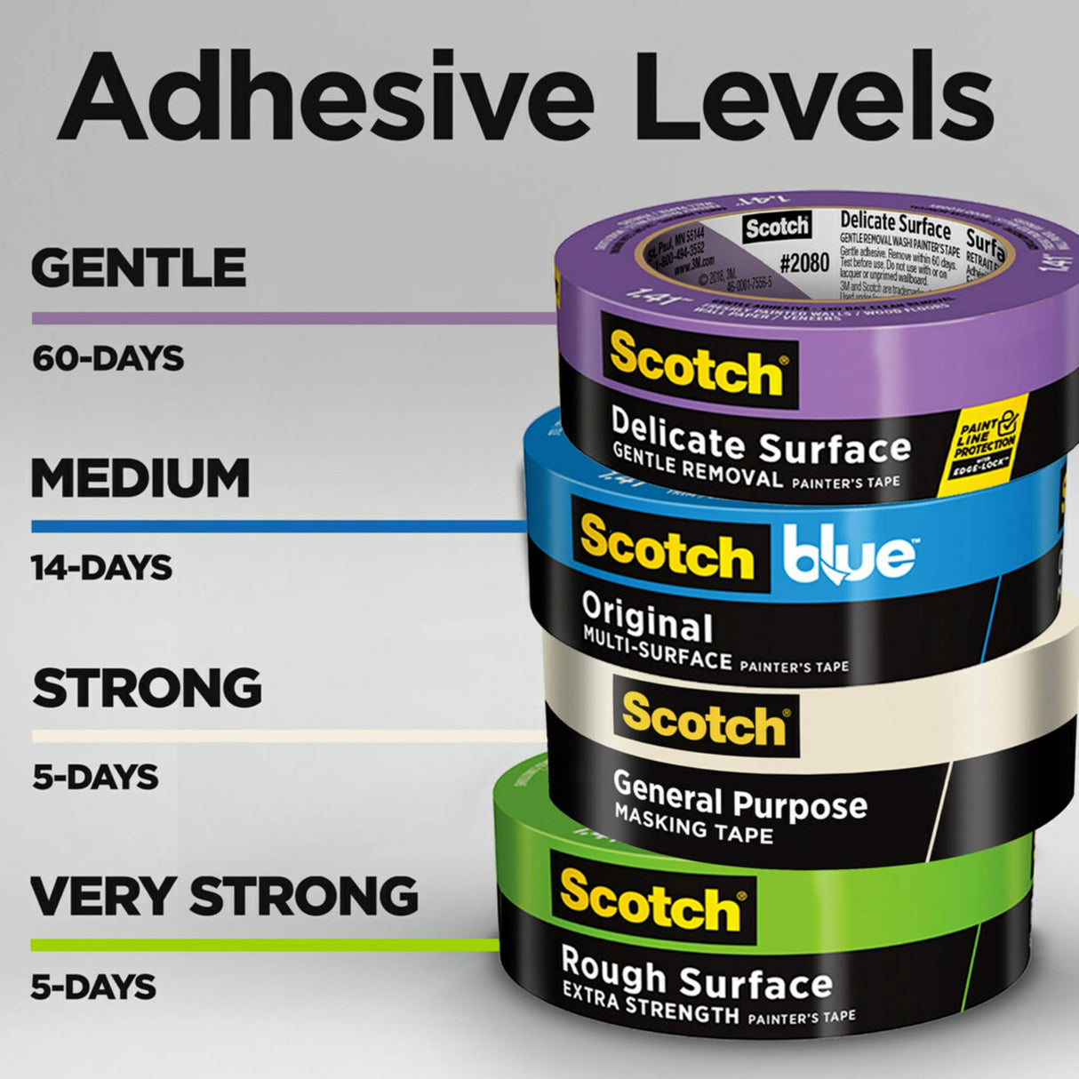 Scotch General Purpose Masking Tape, 1.88 in x 60.1 yd, Beige, Sticks for Up to 5 Days, Removes Easily Without Leaving Sticky Residue, Easy-to-Tear Masking Tape (2050-48MP) Scotch