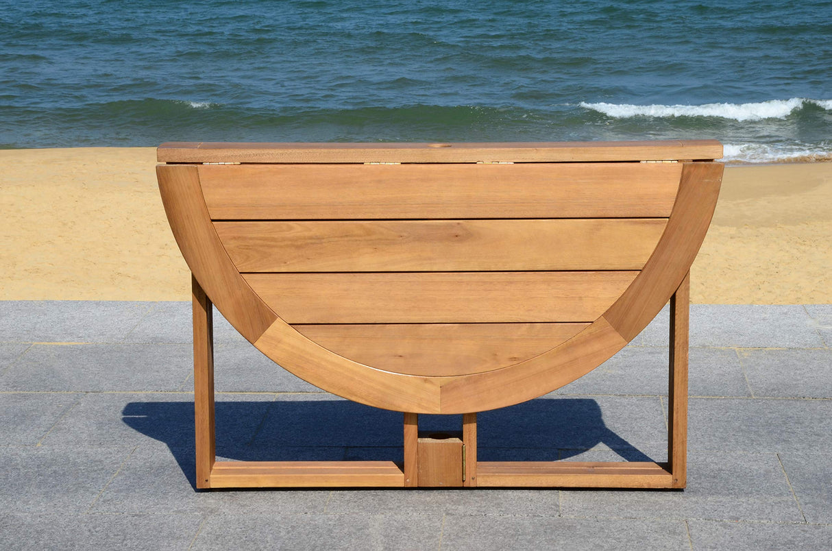 Safavieh PAT7036A Outdoor Collection Wales Teak Round 47.24" Dining Table Safavieh