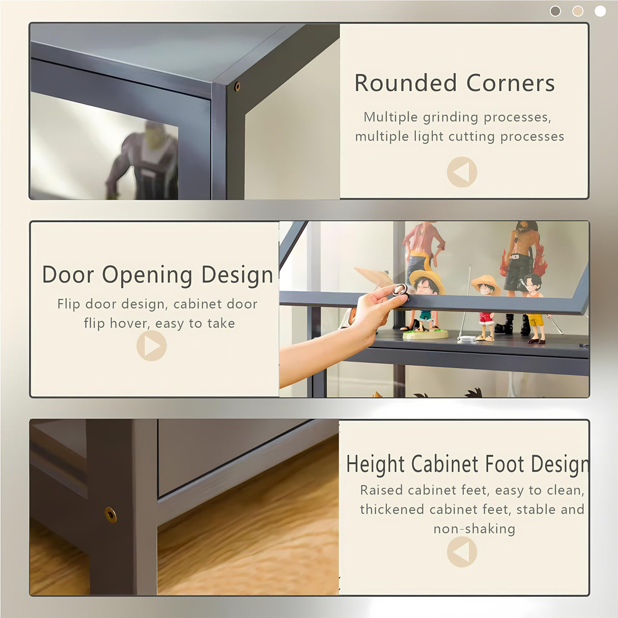 JOIHGA 5 Tier Display Cabinet with Acrylic Glass Doors, 68" Curio Display Cabinet with Adjustable Shelves, Large Capacity Storage Cabinet Collectibles Toy Organizers Rack & Display Shelf for Playroom JOIHGA