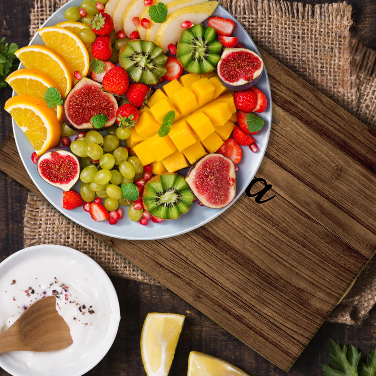 Glass Cutting Board for Countertop, Wooden Effect Cutting Board, Shatter Resistant, Dishwasher Safe, Custom and Decorative Kitchen Essential for Fardes