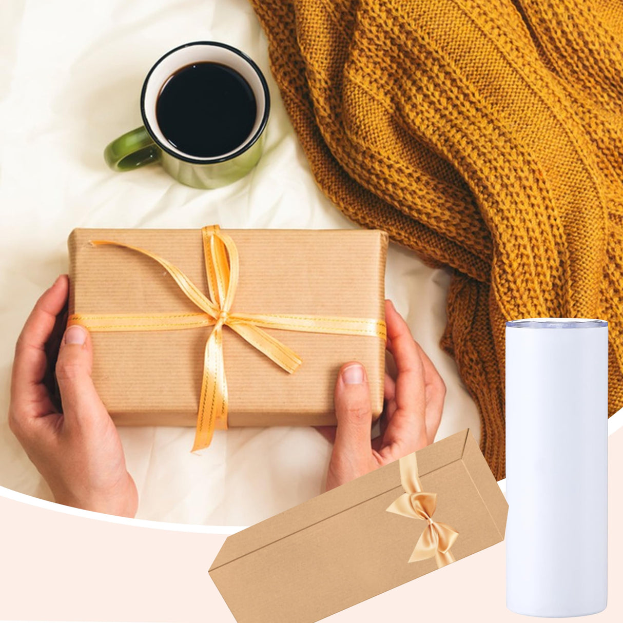 24 PCS Gift Boxes for Sublimation Tumbler 9.8 x 3.3 x 3.3 Inch Corrugated Cardboard Shipping Box for 12oz, 20oz, 30oz Heat Press Sublimation Blanks Skinny Cup for Shipping Gift Wrapping JINGHANGER