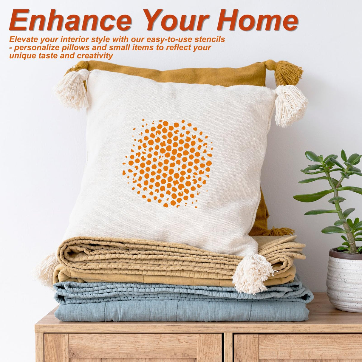 16PCS Geometric Stencils for Painting, Reusable Abstract Layering Stencils for Crafts Reusable on Wood, Furniture, Floor, and DIY Home Decor Felixcraft