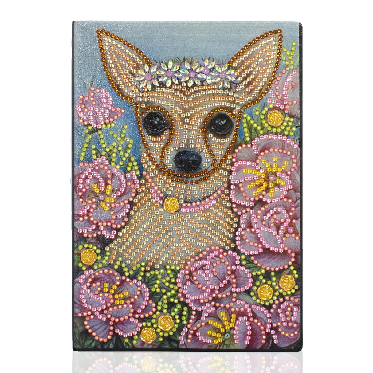 DIY 5D Diamond Art Painting Notebook Kits Dog Chihuahua Leather Cover Special Shaped Journal Sketchbook Crystal Diamond Art Hardcover Dairy Book Festival Birthday Gift 8.26x5.9IN Generic