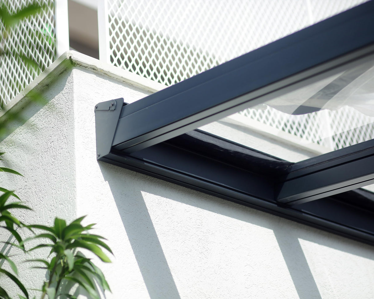 Palram - Canopia Stockholm 11x27 Patio Cover Outdoor Canopy, Gray DIY Kit Lean to Grill Gazebo Shade Canopy Covered Pergola Roof to Protect from Sun, Rain, Snow, UV Protected Polycarbonate Shelter Palram