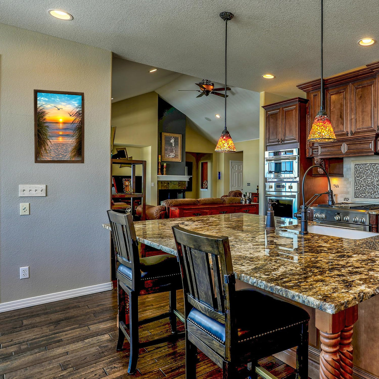 NPCSWXQ Sunset on The Beach Diamond Art Kits for Adults, Seaside Reeds 5D Diamond Dots Kits for Adults Beginners, DIY Full Drill Paint Art Kits for Home Wall Bedroom or Office Decor Gift 12x16Inch NPCSWXQ