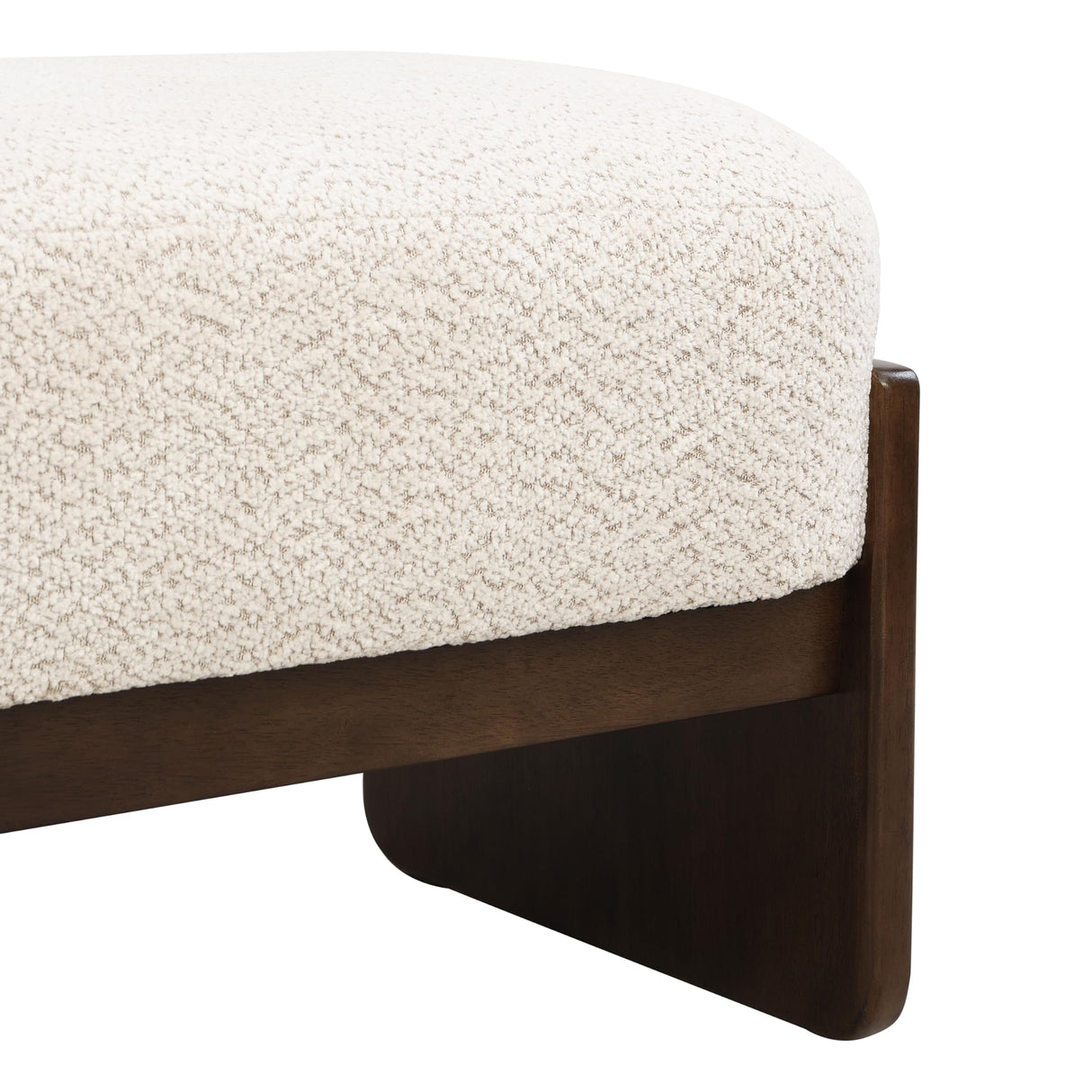 Christopher Knight Home Arden Minimalist Style Rectangular Loop Yarn Fabric Ottoman Bench, Rubberwood Frame, Entryway Bench, Living Room Sofa Extra Seat, End of Bed Footstool, Beige+Brown Christopher Knight Home