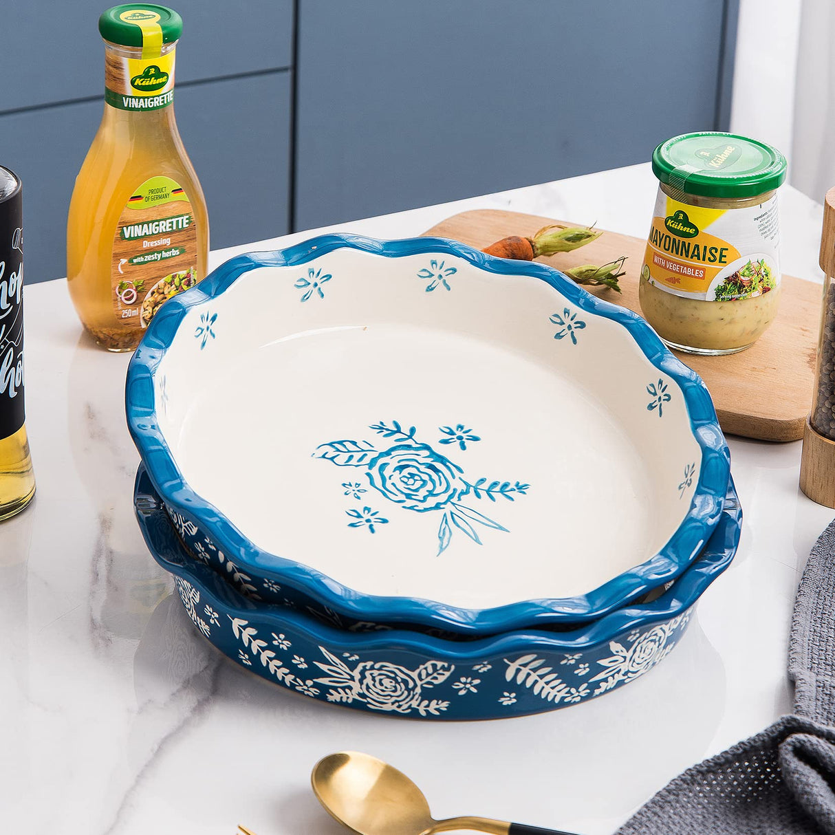 Wisenvoy Pie Pan Ceramic Pie Dish Pie Plate Deep Dish Pie Pan Non-Stick Pie Pans for Baking Pie Pans Pie Dishes Wisenvoy