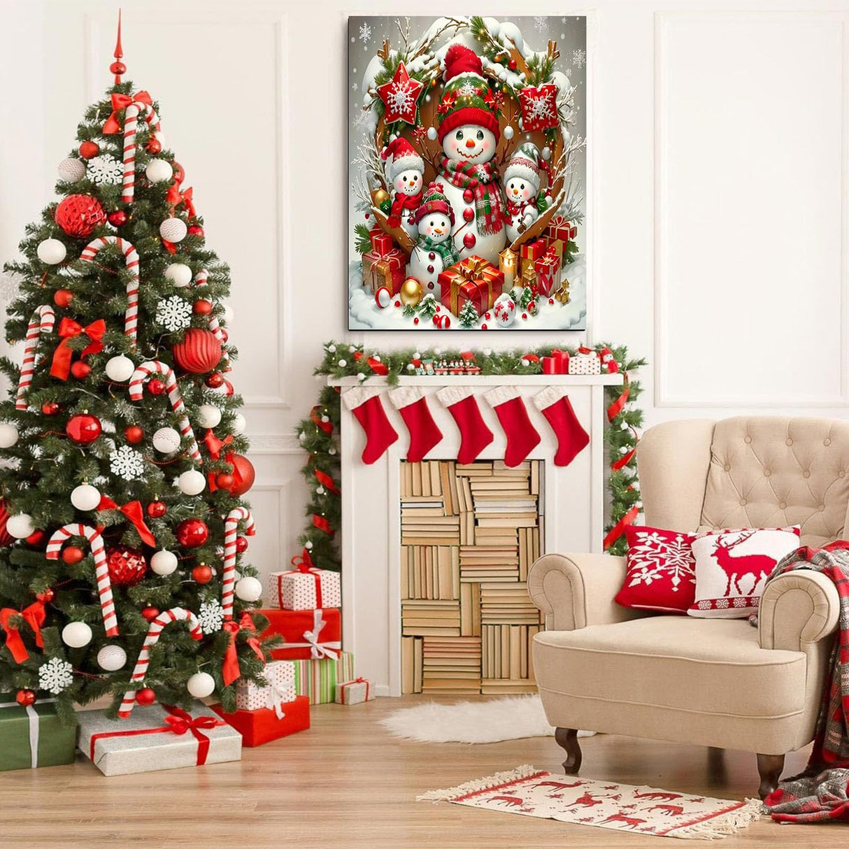 Arttoplus Christmas Paint by Numbers Kit for Adults Beginner-Christmas Snowman Adult Paint by Number Kits on Canvas, DIY Acrylic Oil Painting by Numbers for Adults for Gift Home Wall Decor(16x20inch) Arttoplus