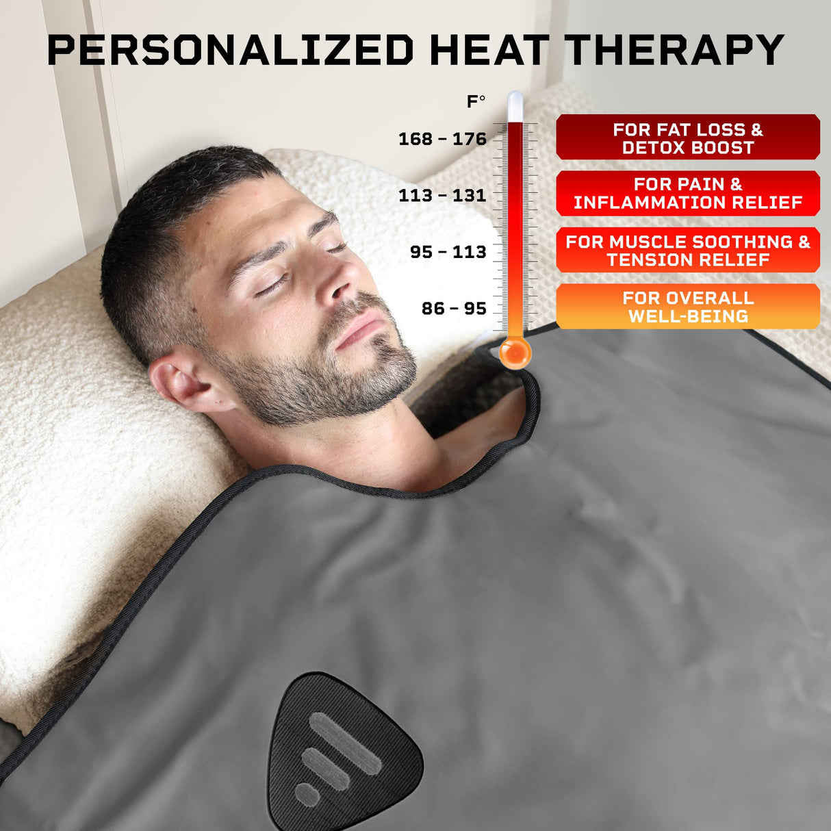 LifePro Rejuvawrap Far Infrared Sauna Blanket - Portable Infrared Sauna for Home Relaxation - Sauna Blanket - Infrared Blanket Sauna with 77–176 °F Temp Range LifePro