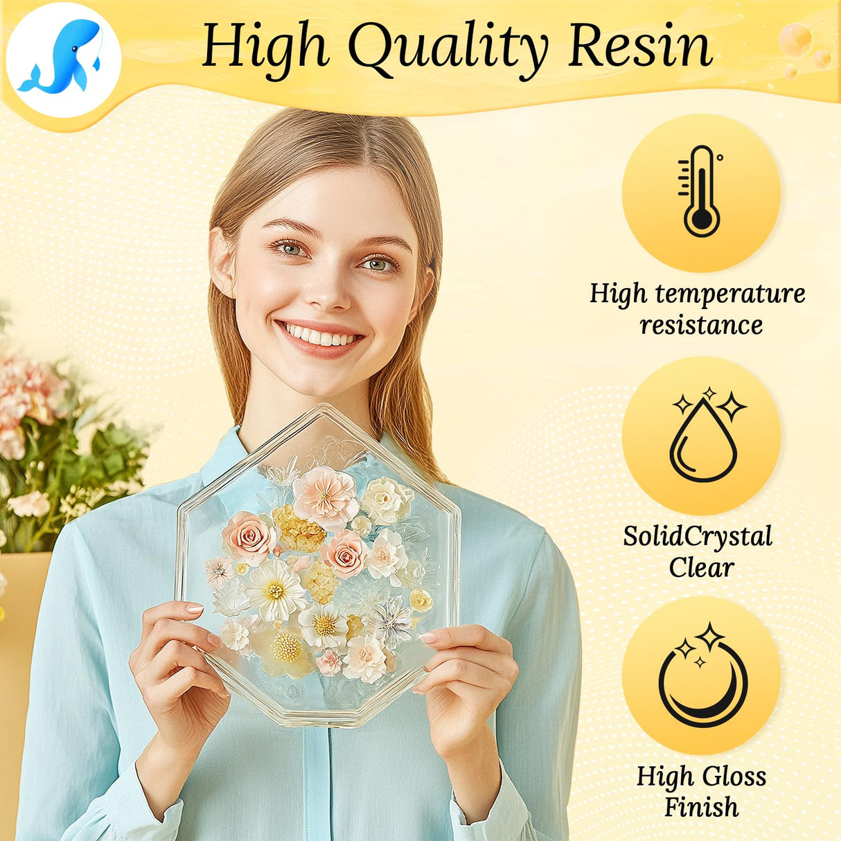 JHKL RESIN 2 Gallon Crystal Clear Epoxy Resin Kit, No Bubble & Not Yellowing Epoxy Resin Gallon for Casting & Coating, Table Top, Bar Top, DIY Jewelry Making, Art Crafts, Wood & Resin to Easy Mix 1:1 JHKL RESIN