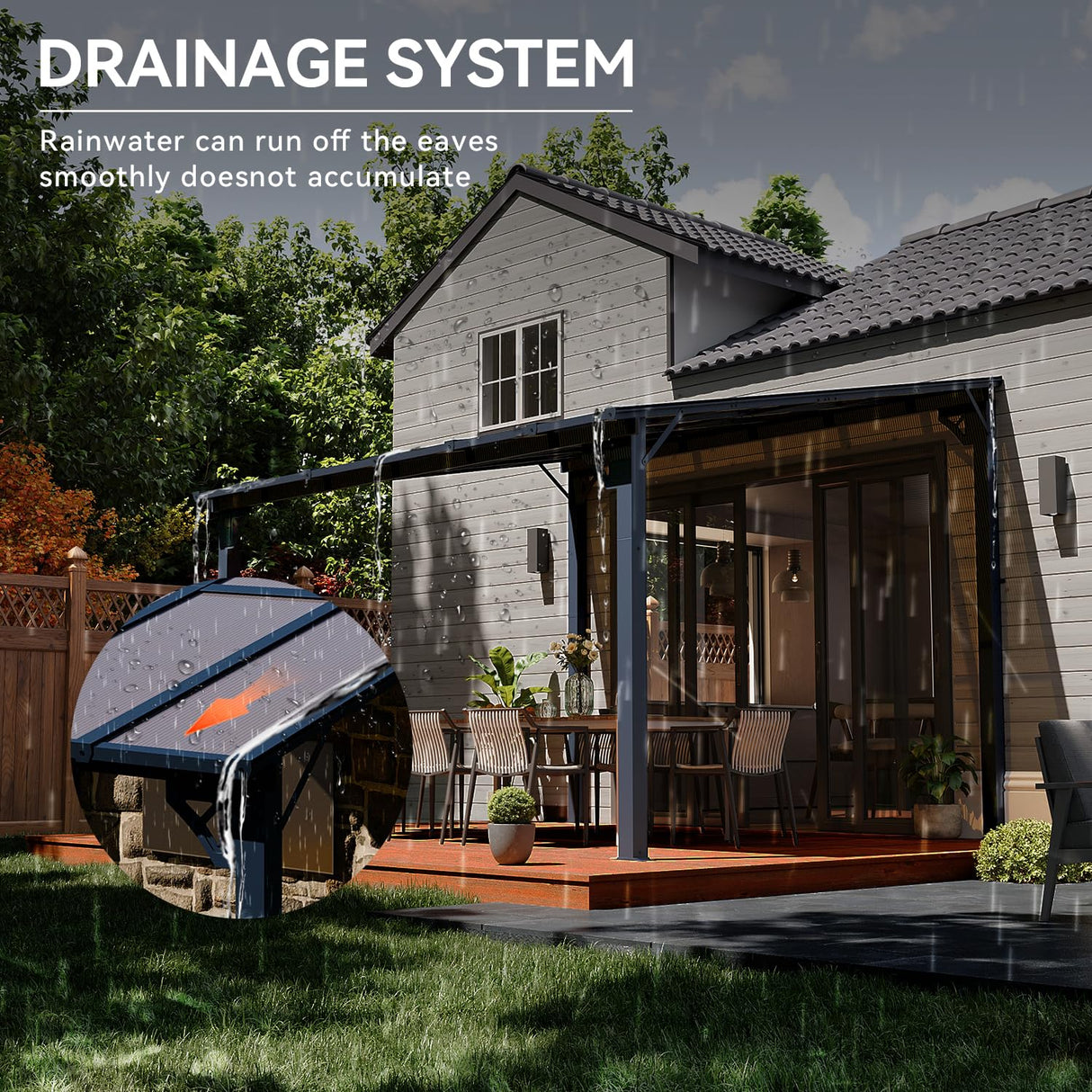 Aoxun 10' x 12' Gazebo for Patio, Gazebo Pergola with Sloped Roof, Large Wall-Mounted Heavy Duty Awnings, for Backyard, Deck, Patio Aoxun