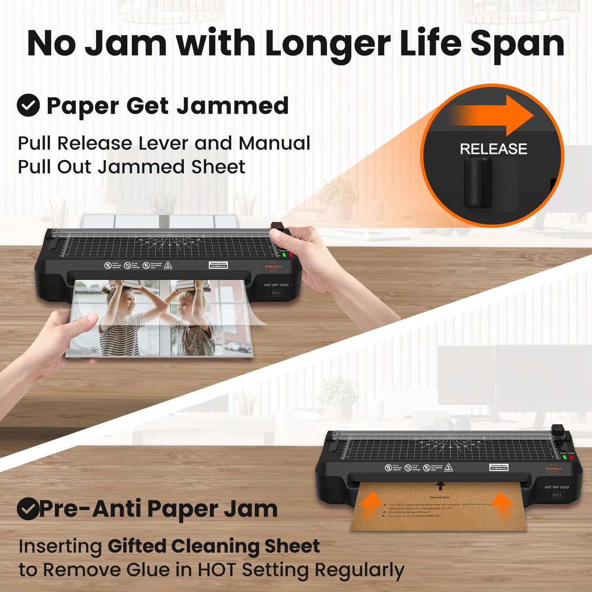 Laminator Machine,4 in 1 VidaTeco 9-inch Laminating Machine,2-Min Preheat,Thermal Cold Laminator with Laminating Sheets 20 pcs,Built-in Paper Cutter,Corner Rounder,Lamination for Home School VidaTeco