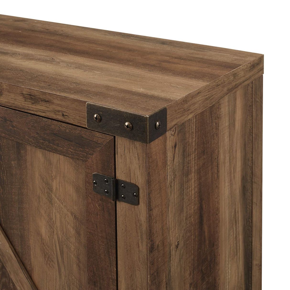 Walker Edison Georgetown Modern Farmhouse Double Barn Door TV Stand for TVs up to 80 Inches, 70 Inch, Rustic Oak, Without Fireplace, 15.75 x 70 x 24 inches Walker Edison