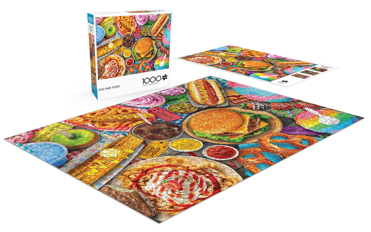 Buffalo Games - Lars Stewart - Fun Fair Food - 1000 Piece Jigsaw Puzzle For Adults -Challenging Puzzle Perfect for Game Nights - Finished Size is 26.75 x 19.75 Buffalo Games