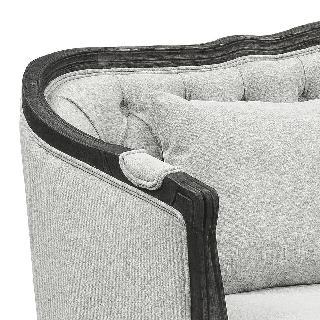 Acme Furniture Upholstered Loveseat with Button-Tufted Back, Gray and Dark Brown Acme