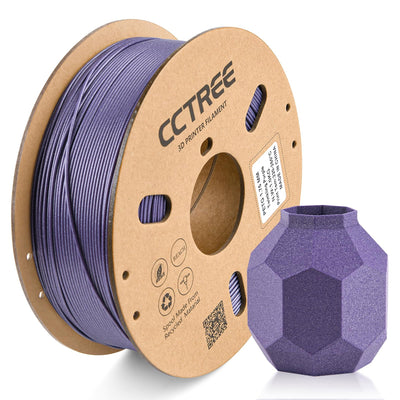CCTREE PETG Filament 1.75mm, Dimensional Accuracy +/- 0.03mm, 1kg Spool(2.2lbs), Less Stringing Good Layer Adhesion High Toughness 3D Printing Filament, Fit Most 3D Printers, Galaxy Purple