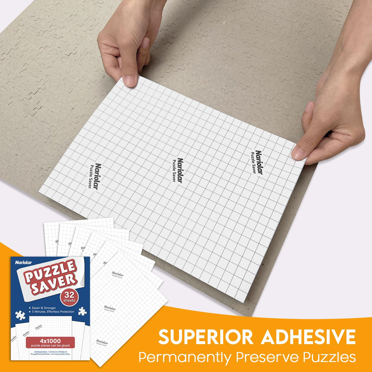 Nariolar Puzzle Saver Sheets - 32 Sheets Preserves 4x1000 Piece Jigsaw Puzzles in Minutes Nariolar