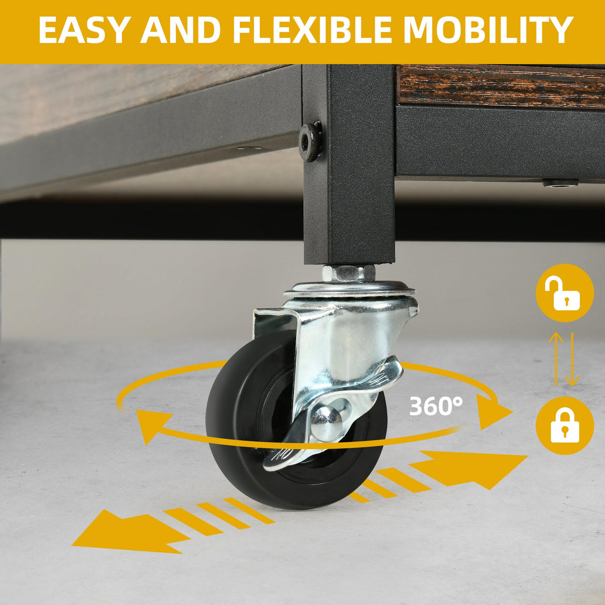 DWVO Dog Crate Furniture, 24 Inch Dog Kennel Indoor Furniture End Table Dog Crate for Dogs, Modern Decorative Dog Crate Wooden Dog Crate Furniture with Wheels, Chew-Resistant, Rustic Brown DWVO