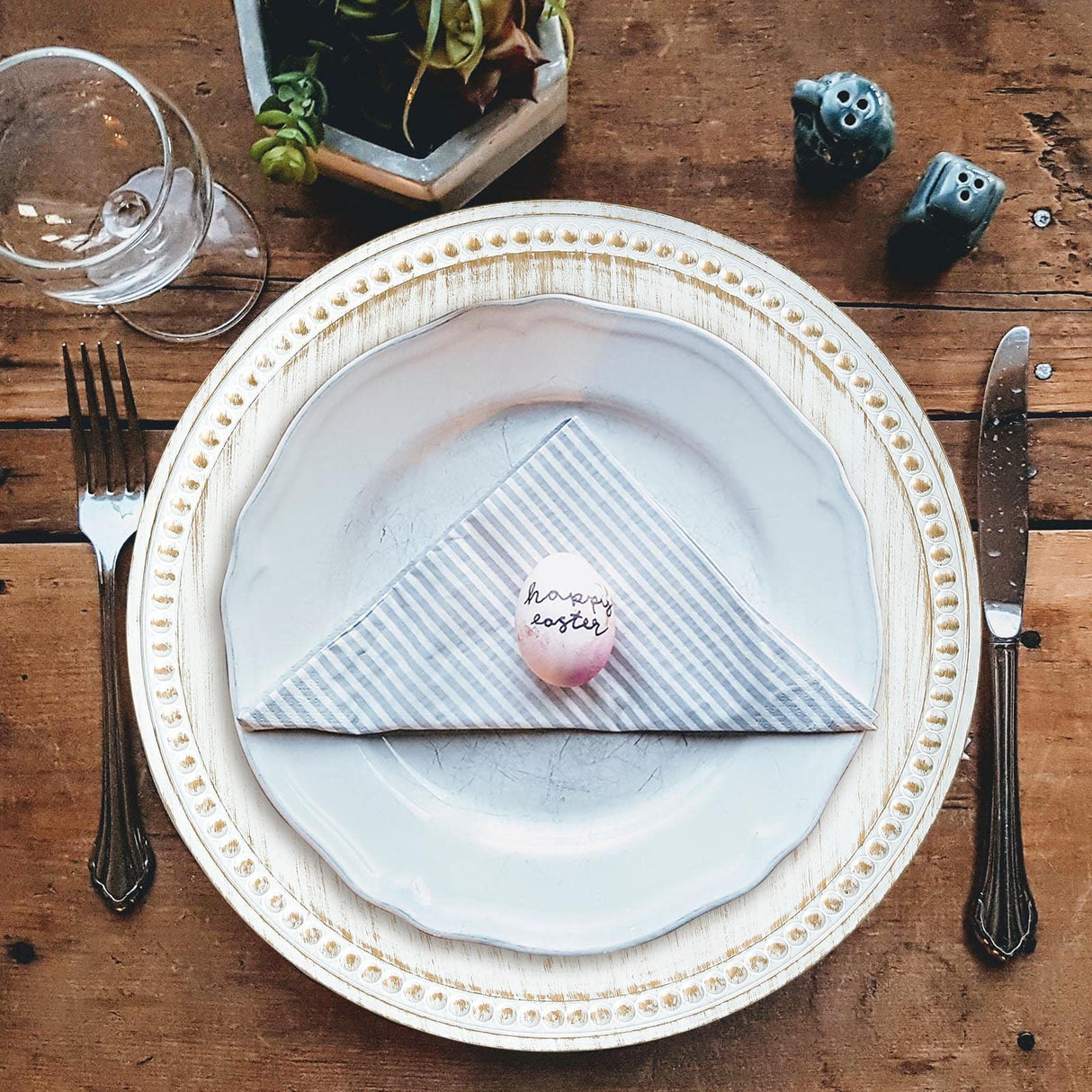 Kazozobi 13" Vintage Charger Plates, Beaded Chargers for Dinner Plates Set of 6, Charger Plates Bulk Wedding, White Kazozobi