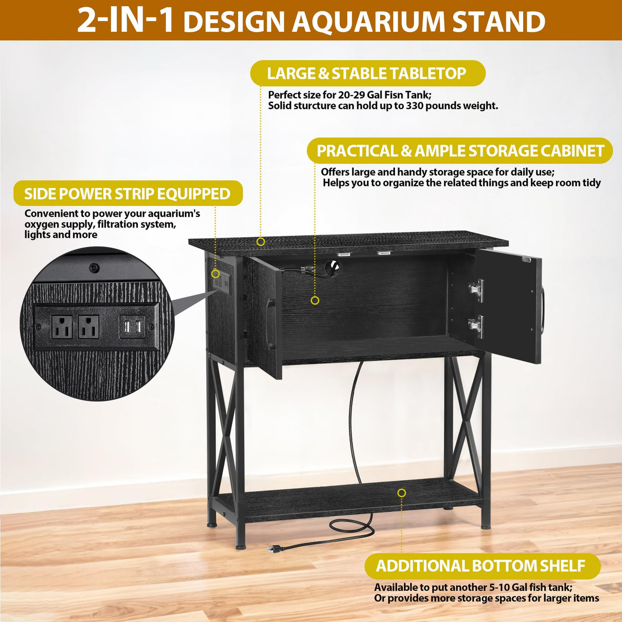 29 Gallon Aquarium Stand with Cabinet Storage – Metal Fish Tank Stand for 20 Gallon Long Aquariums, 330LBS Capacity (30.7" L*12.6" W) Nova Microdermabrasion