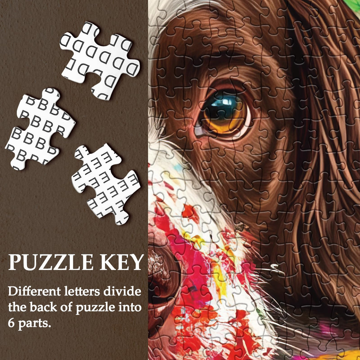 Puppy Painting Puzzle for Adults 1000 Pieces, Funny Dog Jigsaw Puzzle, Cute Animal Puzzle BBOLDIN