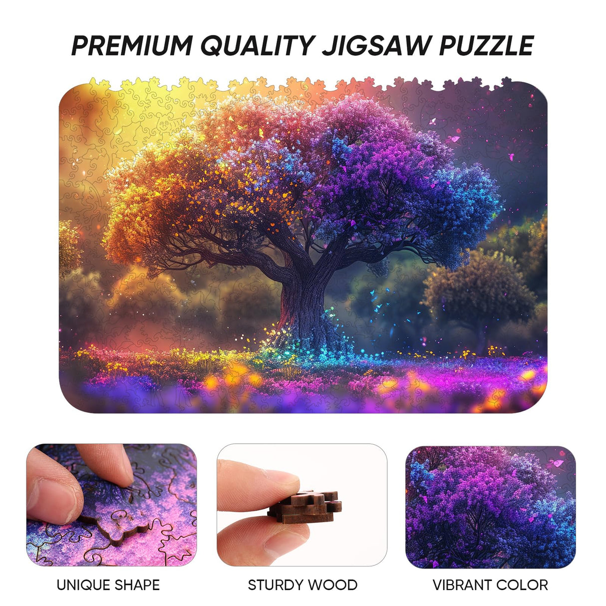 Wooden Puzzles for Adults,Tree of Life Wooden Jigsaw Puzzles 200pcs,8.3x12in,Medium,Unique Shape Adult Puzzles,Irregular Wood Puzzles Creative for Adults and Kids Family Game Qiuenisray