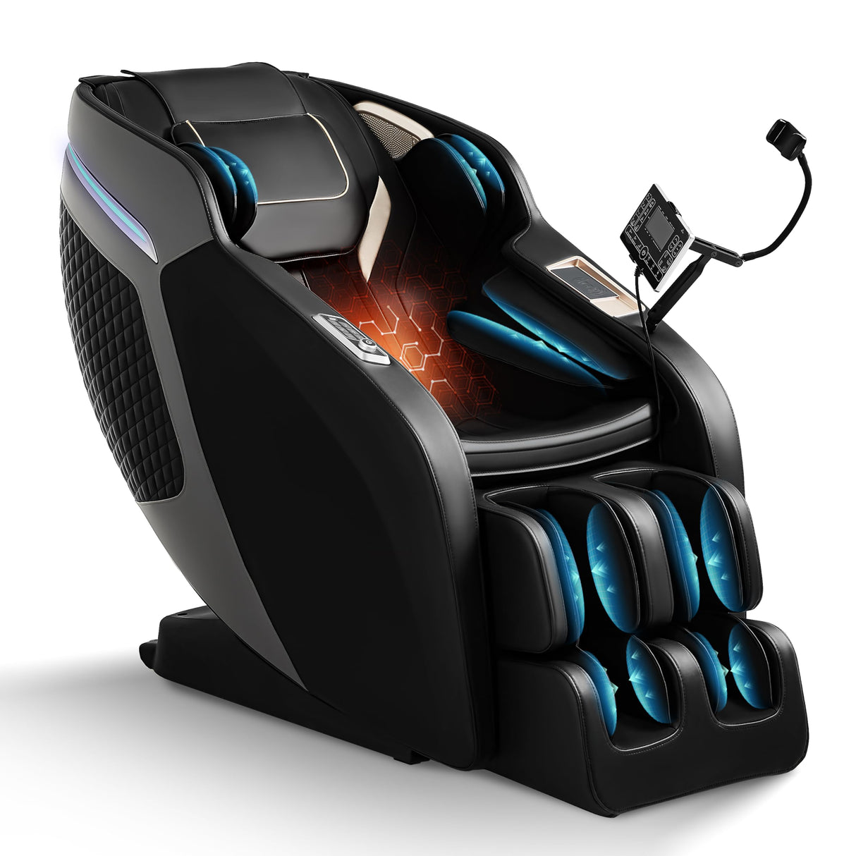 Luxury 4D Full Body Massage Chair, Zero Gravity SL-Track Shiatsu Recliner ,18 Auto Modes & 6 Massage Techniques,Lumbar & Calf Heating,Foot Roller and Calf Kneading,Voice/App/Touch Control,Body Scan GOLINYOUBIZ