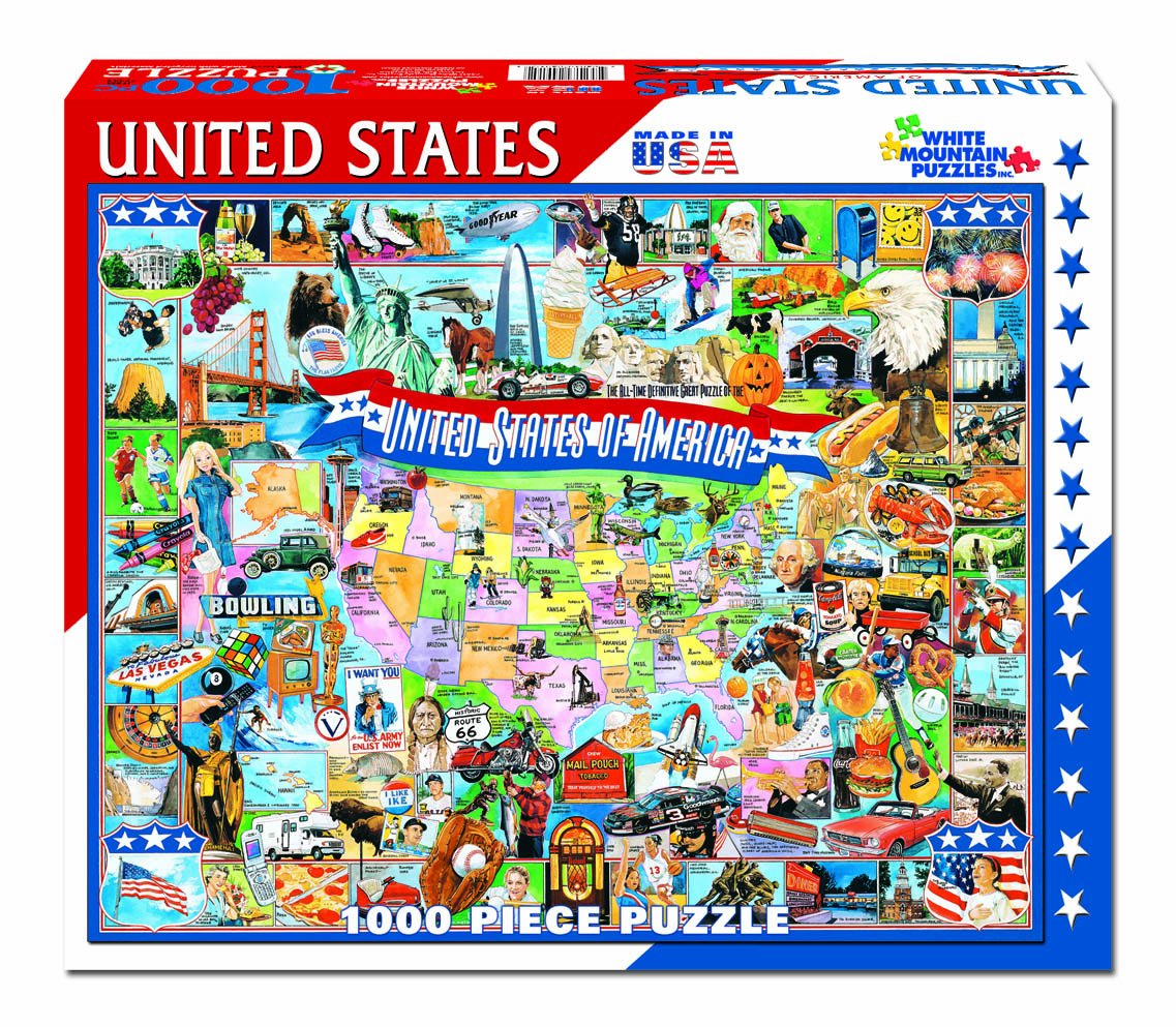 White Mountain Puzzles United States of America - 1000 Piece Jigsaw Puzzle White Mountain