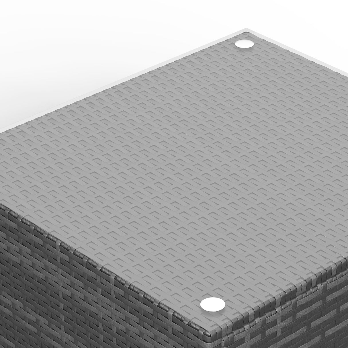 SUNVIVI OUTDOOR 7 Piece Patio Furniture Sets All Weather Grey PE Wicker Couch Sofa with Glass Table, Removable Navy Blue Cushions SUNVIVI OUTDOOR