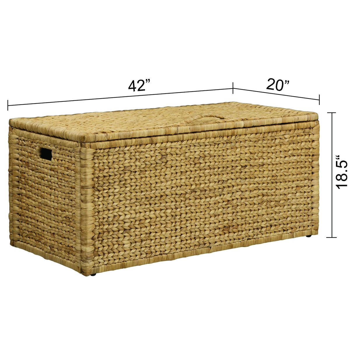 eHemco Heavy-duty Water Hyacinth Wicker Storage Trunk with Metal Frame, 42 by 20 by 18.5 Inches, Natural eHemco