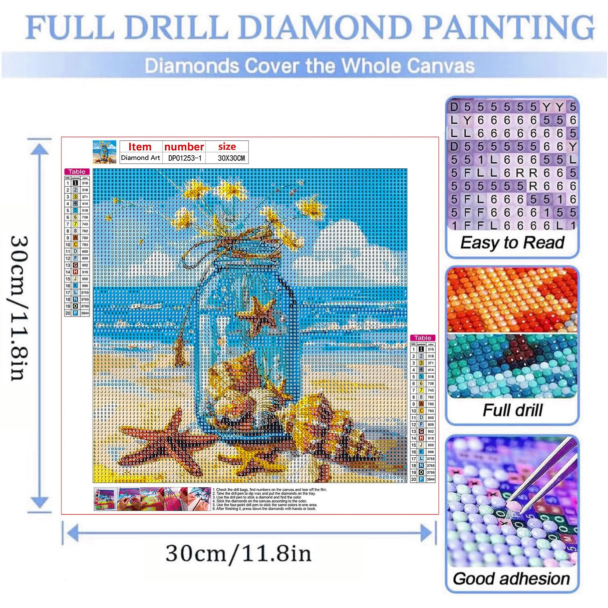 AIBOERL 3 Pack Beach Scenery Diamond Art Kits for Adults,Beach Diamond Painting Kits for Beginner, DIY Round 5D Full Drill Diamond Dots Crafts for Home Wall Decor Gifts 12x12Inch AIBOERL