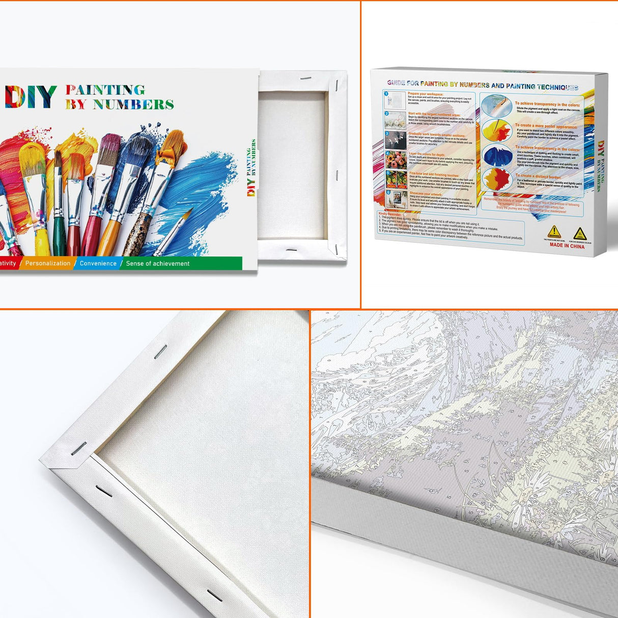 JOOZ Mountain Paint by Numbers Kit for Adults with Frame, Landscape Paint by Number with Easel, DIY Landscape Flower Adult Paint by Number Kits Framed Canvas for Home Wall Decor 8 x 12 Inch JOOZ