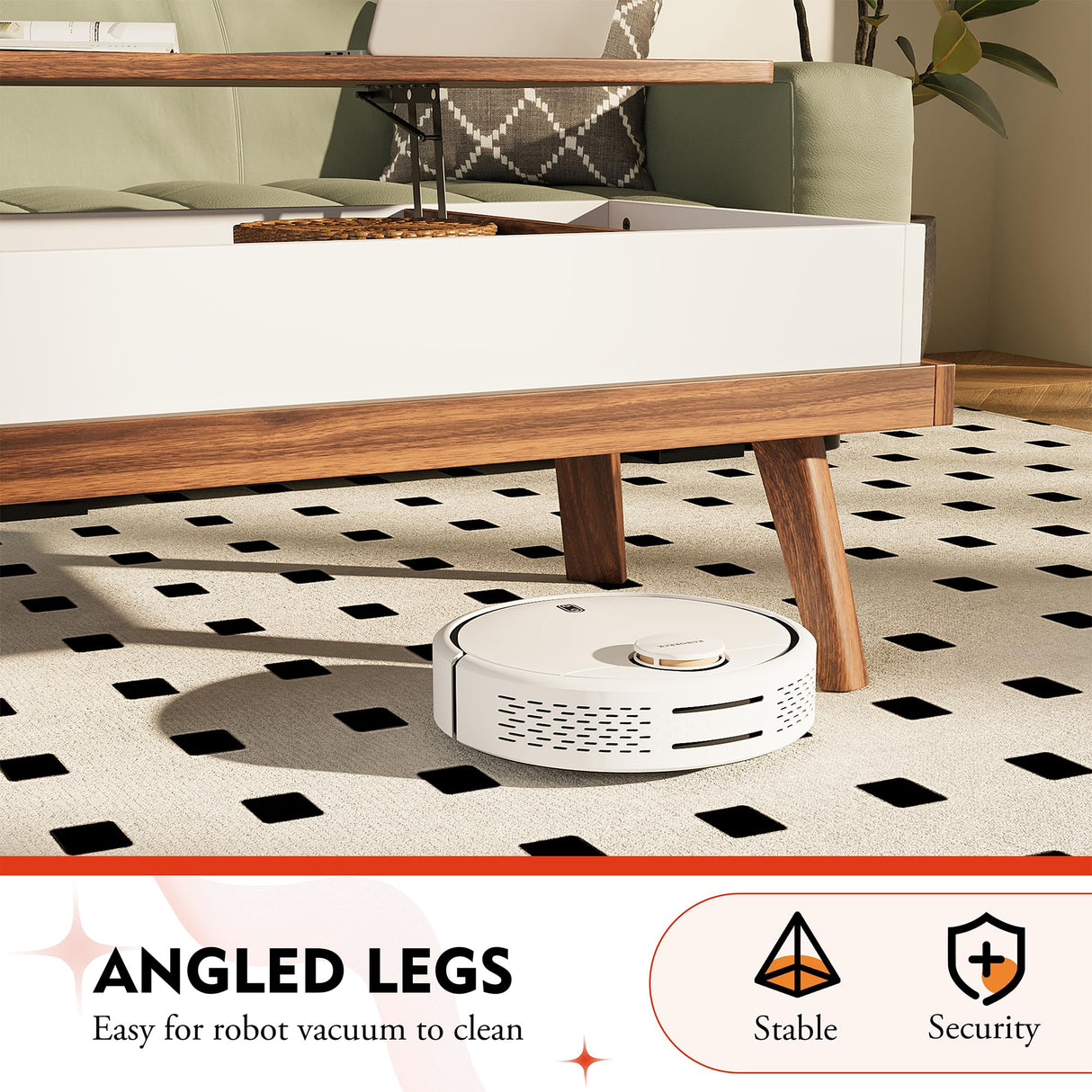 Meilocar Wood Coffee Table, Lift Top Coffee Table with Hidden Compartment, Coffee Table for Living Room Reception Room, 39.4in L, Walnut Meilocar