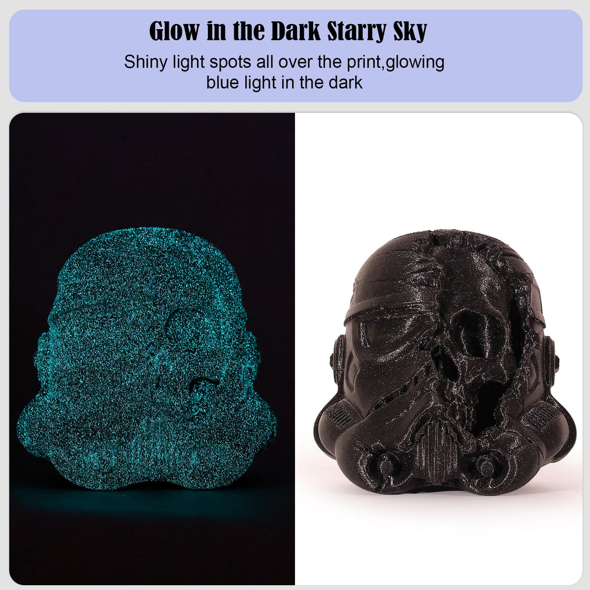 SUMLAND PLA Filament 1.75mm,3D Printer Filament UV Light Glitter PLA, Black Blue Starry Sky Filament 3D Printing Filament 1.75mm+/-0.02mm,1KG/2.2lb SUMLAND