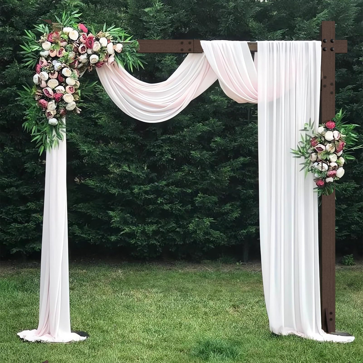 7.48FT Wooden Wedding Arch Frame Backdrop Stand, Square Wood Arch Stand Wedding Arches for Ceremony Wedding Arbor MontValent