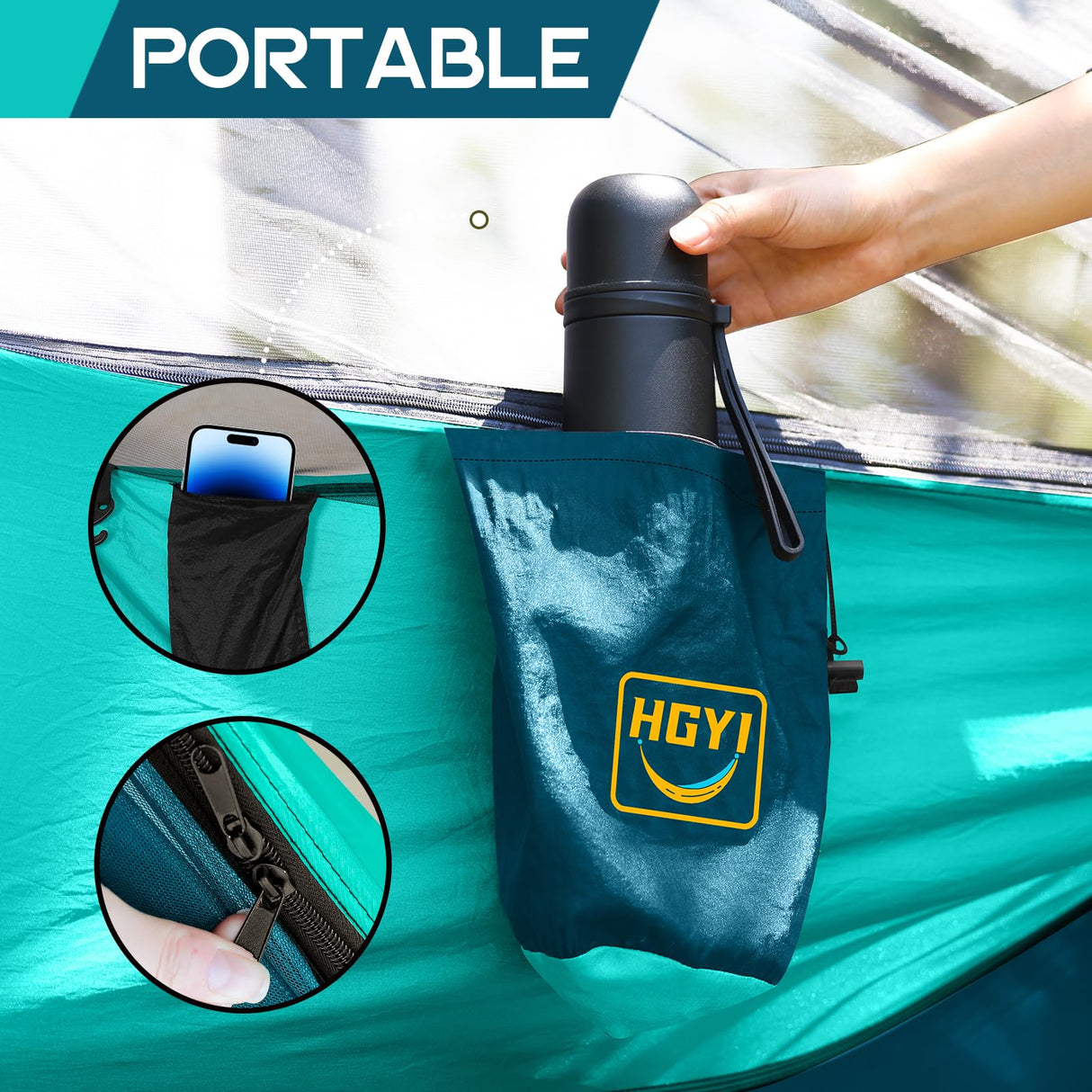 Camping Hammock Mosquito Net,Double & Single Portable Hammocks Hammocks with 2 Tree Straps,Hammock Tent for Travel Camping,Camping Accessories for Indoor Outdoor Hiking Backpacking Backyard Beach HGYI