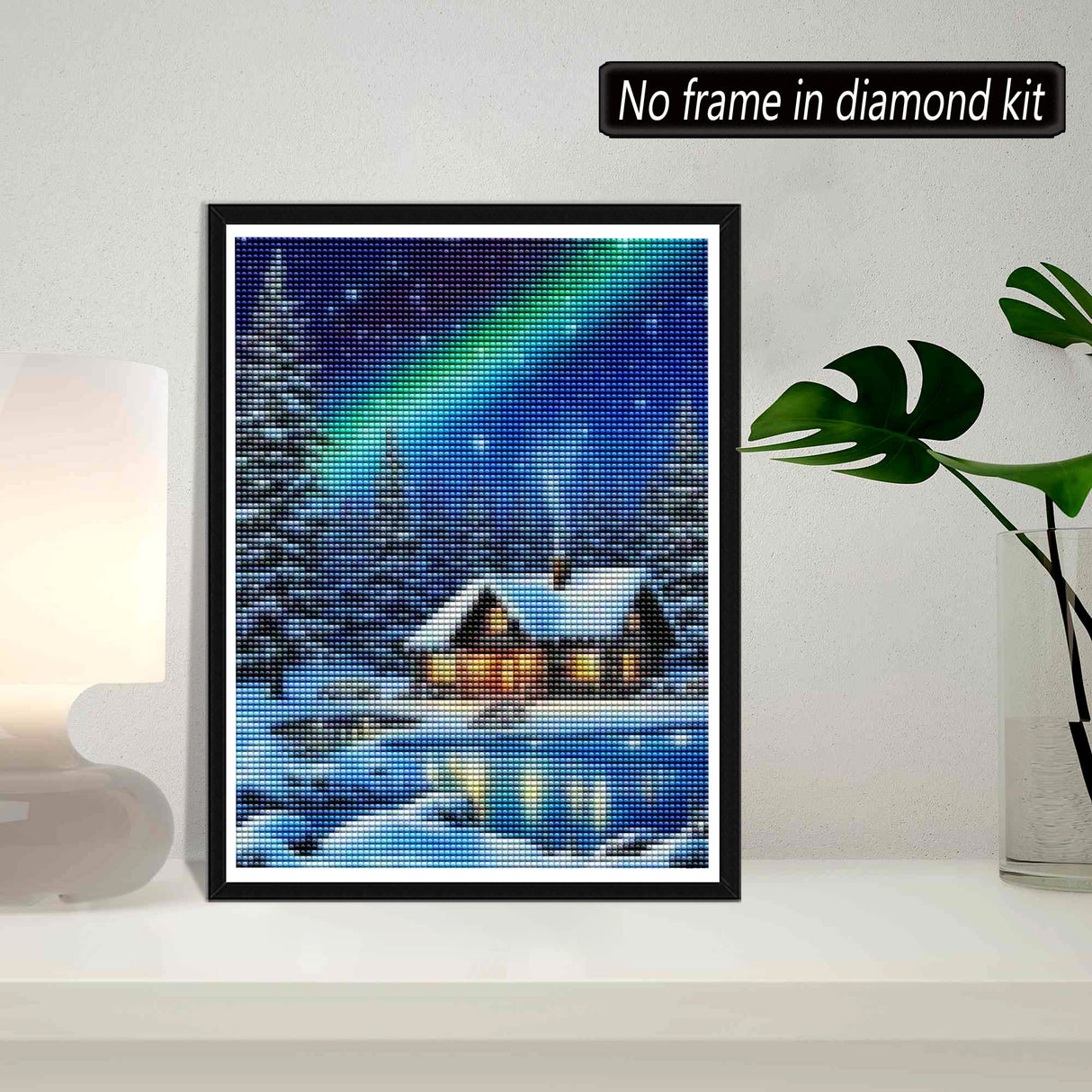 SKRYUIE 5D Diamond Painting Kits Winter - DIY Diamond Art Kits for Adults Aurora, Full Round Drill - Crystal Embroidery Cross Stitch - Craft for Wall & Office Decor - 12x16 Inch SKRYUIE