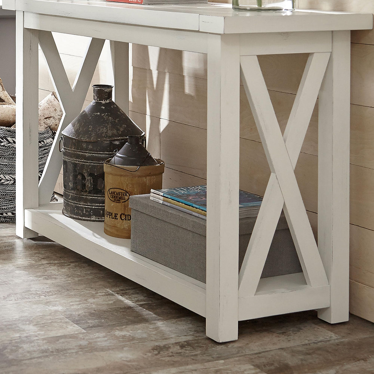 Seaside Lodge White Console Table by Home Styles,Off-white homestyles
