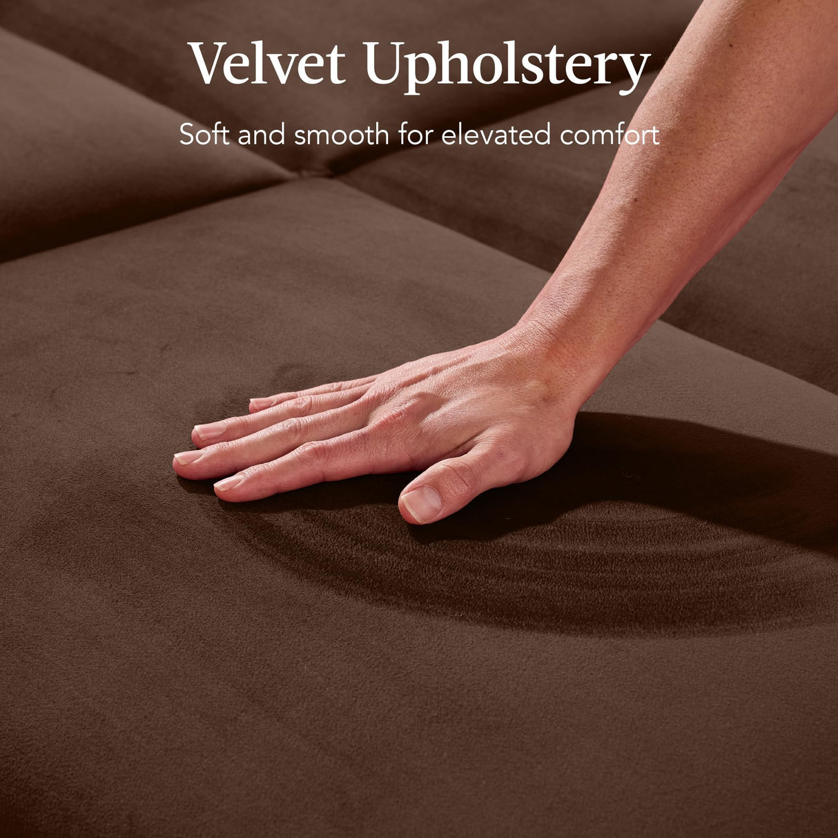 Best Choice Products 77" Mid Century Modern Velvet Loveseat Sofa, Couch, Convertible Sofa Sleeper Bed w/Real Wood, Removable Armrest - Mocha Brown Best Choice Products