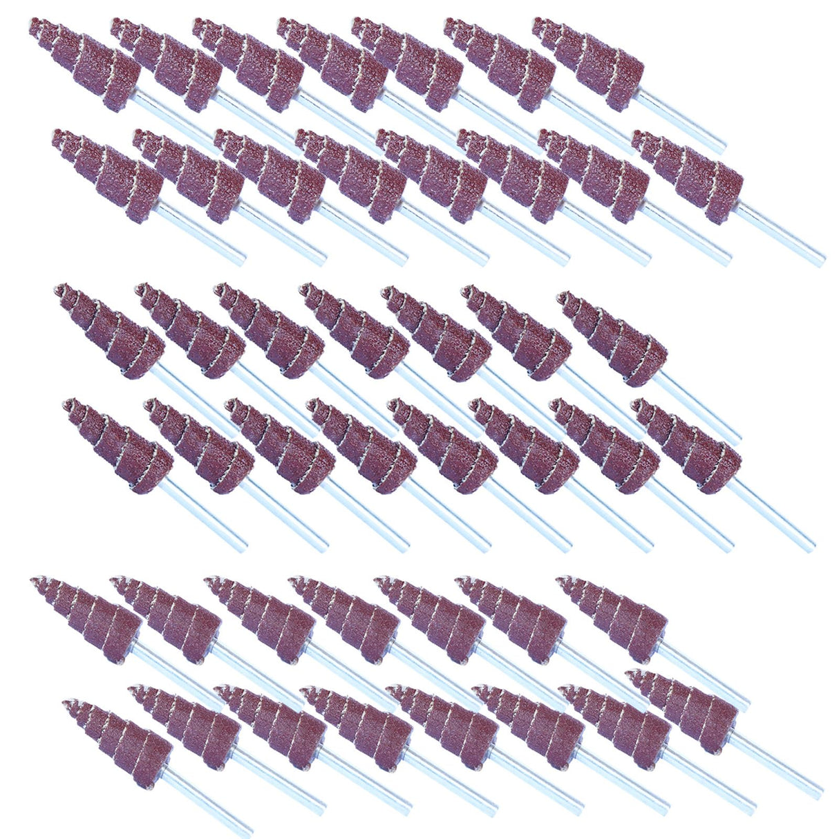 3x10 mm Cone Shape Abrasive Flap Wheel,Sandpaper Grinding Head for Rotary Tool, 3mm Shank 45Pcs,Used for Groove, Gap, Corner polishing FPPO