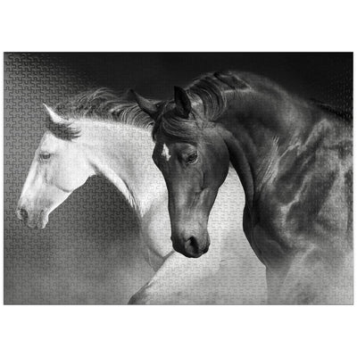 MyPuzzle Horses Run Gallop in The Desert - Premium 1000 Piece Jigsaw Puzzle for Adults