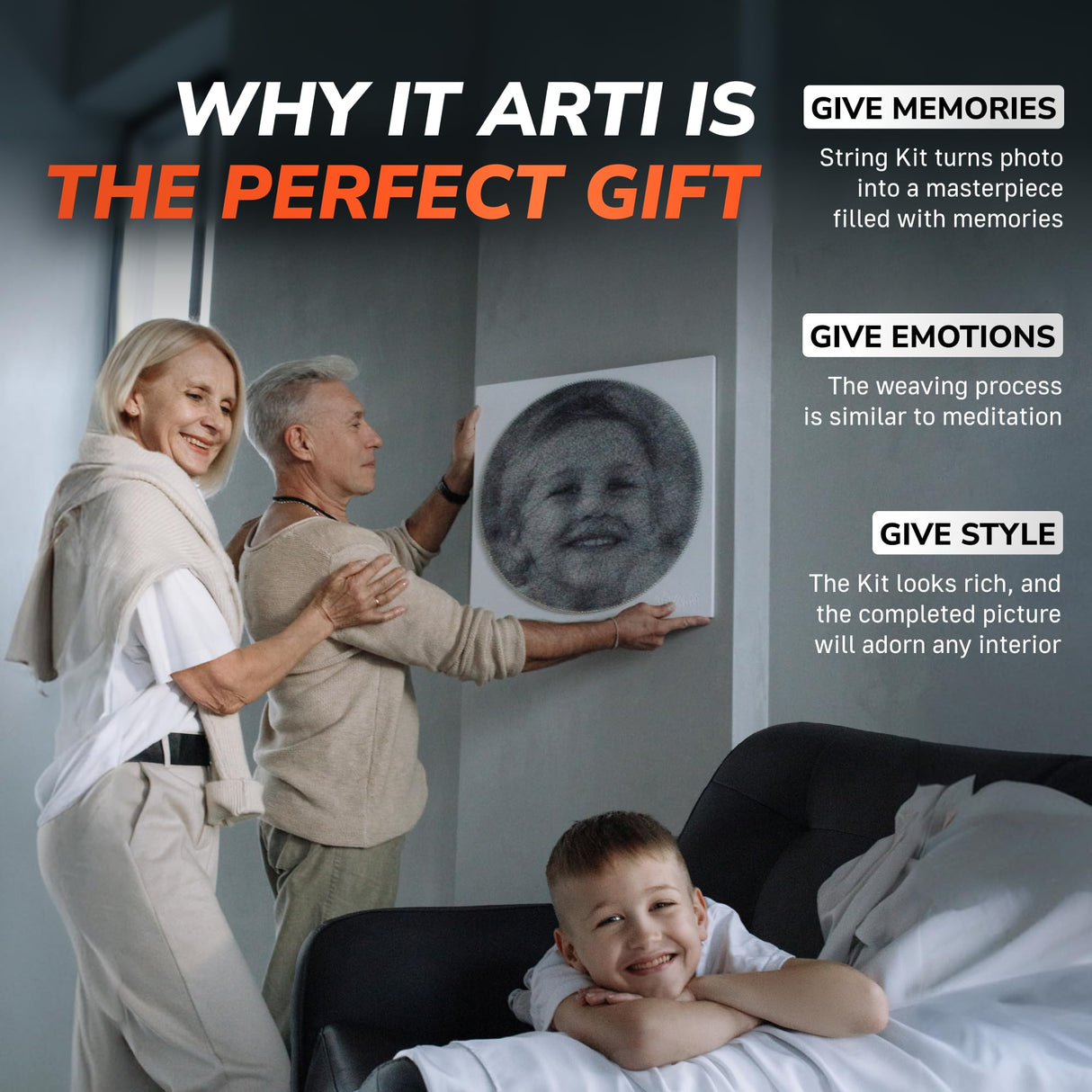 DIY String Art Kit – Create Custom Art from Your Photo – Relaxing Hobby & Personalized Wall Decor – Craft Kit for Women/Her – IT Arti – Gift Idea String Art for Adults Beginner IT Arti