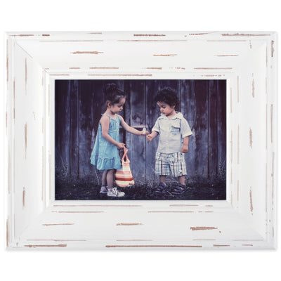 DII Distressed Wooden Picture Frame Collection Rustic Farmhouse Inspired, 5x7, White