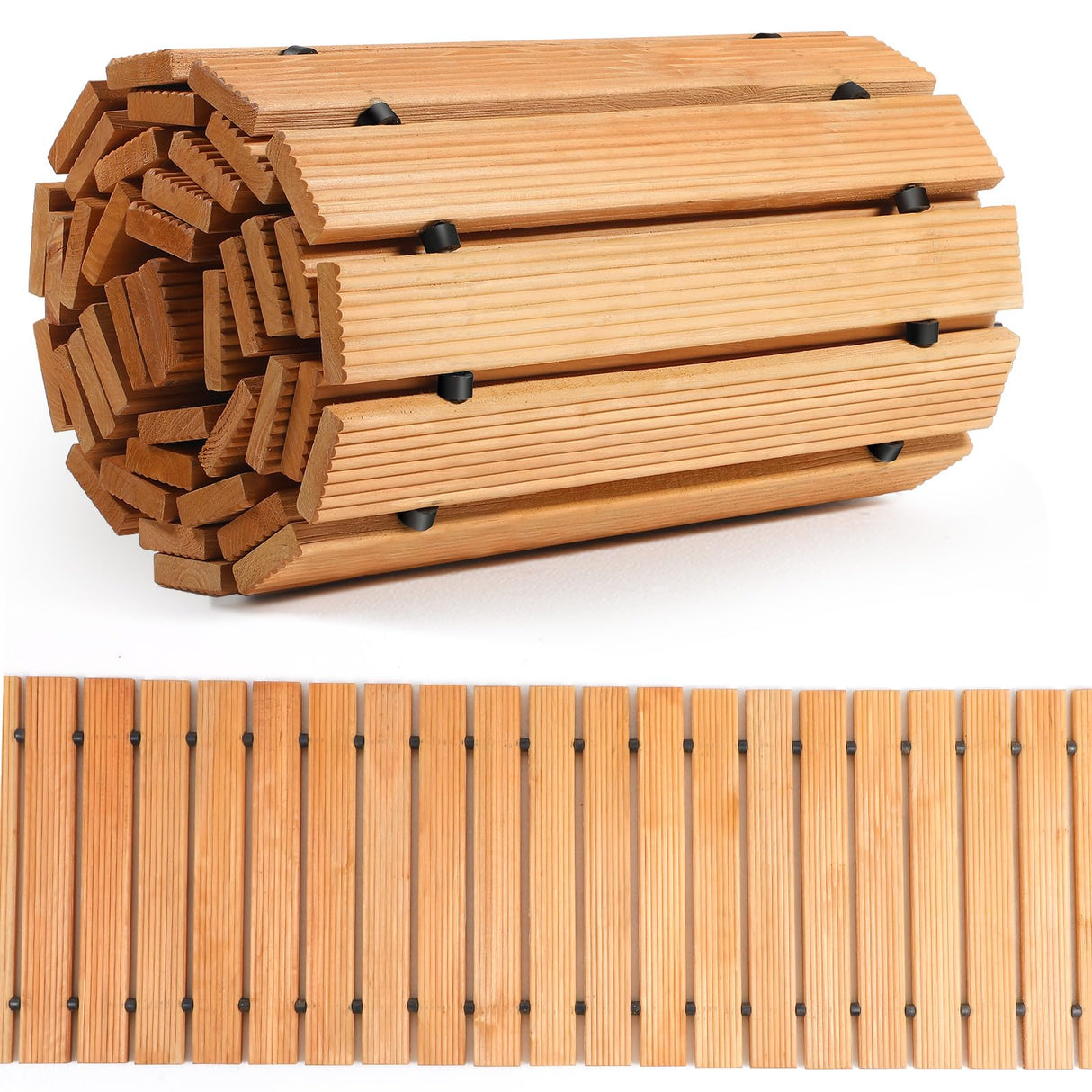 Tatuo 8 FT Wooden Garden Pathway Roll Out Straight Walkway Outdoor Path Wood Flooring Boardwalk Pavers for Garden Backyard Patio Beach Outdoor Wedding Party, 8' L x 17" W(1 Pack) Tatuo
