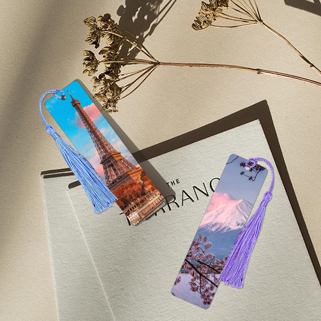 50 Pcs Sublimation Bookmarks Double Sided, 6" x 1.5" Sublimation Bookmark Blank Bulk Plastic Sublimation Blanks DIY Bookmarks with Hole and Colorful Tassels for Crafts Gift (Ultra Thin Plastic) ToBeAce